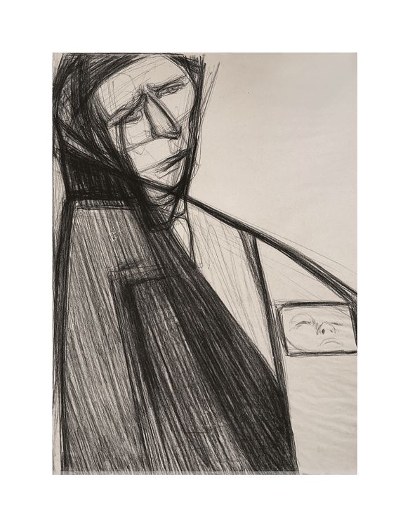 "117. Переселенці, 2022 / Forced migrants, 2022 папір, вугілля / paper, charcoal 60 x 42 см."
